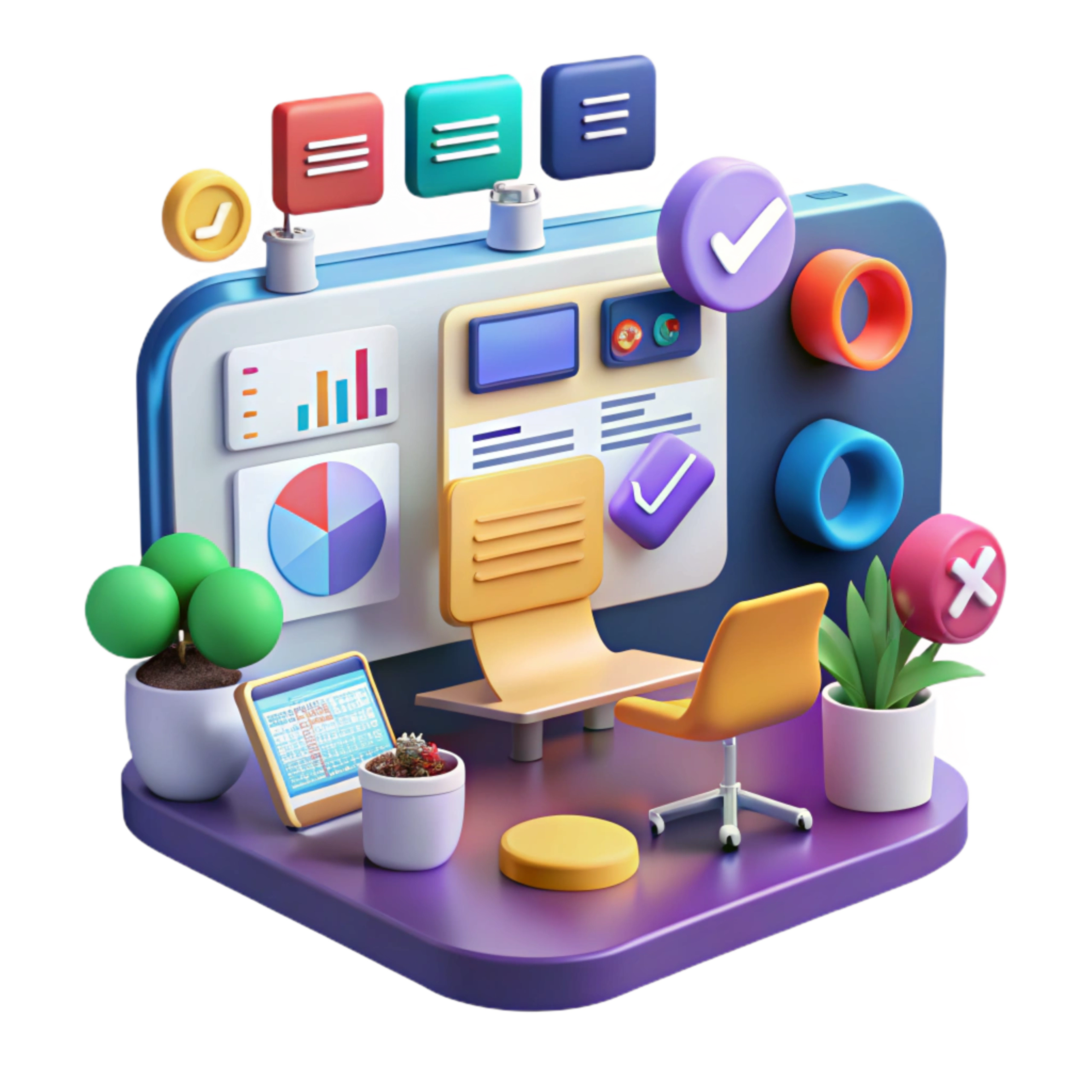 Meeweb - Imagem da seção sobre, com uma sala cheia de tecnologia